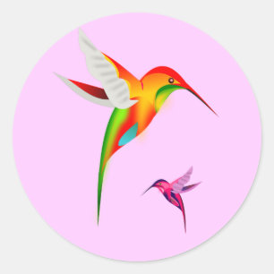Kolibrie Haven Ronde Stickers