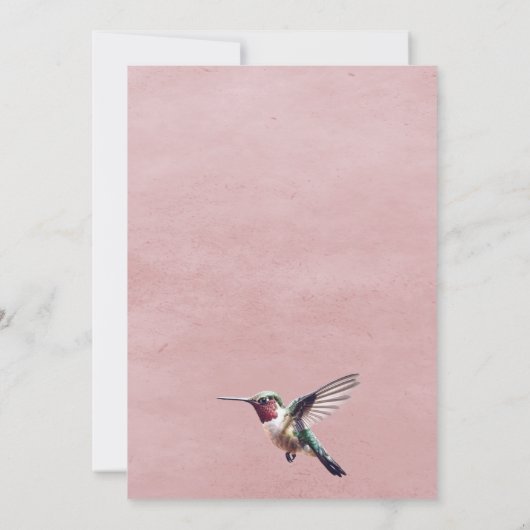 Kolibrie & Hibiscus Foto Bewaar de datum Roze Aankondiging (Achterkant)