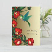 Kolibrie Hibiscus Goud 50ste Huwelijksjubileum Kaart (Staand voorkant)