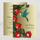 Kolibrie Hibiscus Goud 50ste Huwelijksjubileum Kaart (Voorkant / Achterkant)