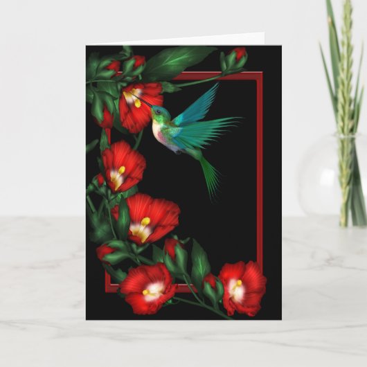Kolibrie Hibiscus Notitiekaarten (Voorkant)