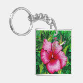 Kolibrie Hibiscus Sleutelhanger (Voorkant Links)