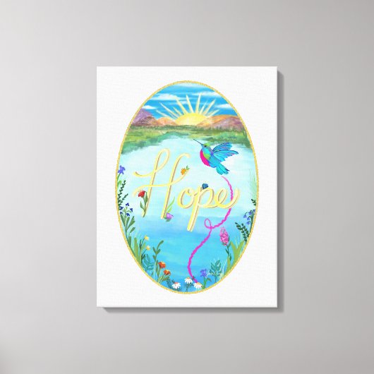 Kolibrie, Hoop, Schilderen, Kunst, Muurkunst Canvas Afdruk (Voorkant)