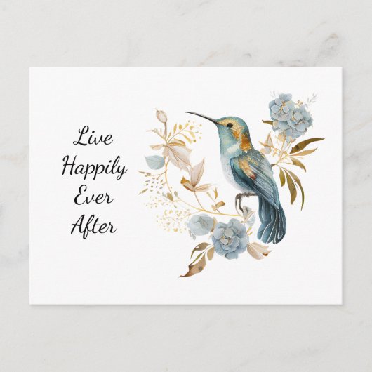 Kolibrie Hydrangea Bloemen Briefkaart (Voorkant)