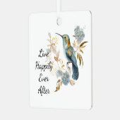 Kolibrie Hydrangea Bloemen Metalen Ornament (Voorkant links)