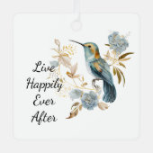 Kolibrie Hydrangea Bloemen Metalen Ornament (Voorkant)