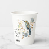 Kolibrie Hydrangea Bloemen Papieren Bekers (Voorkant)