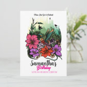 Kolibrie in bloei – Elegante bloemenverjaardag Kaart (Staand voorkant)