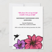 Kolibrie in bloei – Elegante bloemenverjaardag Kaart (Achterkant)