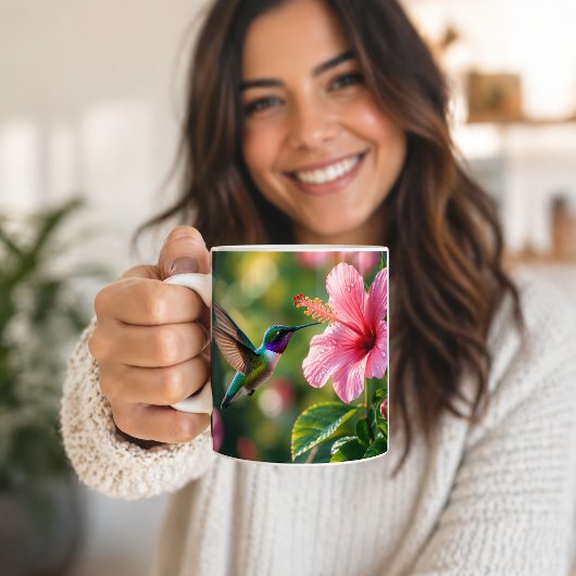 Kolibrie in bloei koffiemok