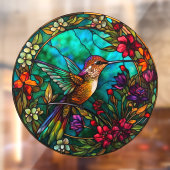 Kolibrie In de Bloemen Faux Gevlekt Raamsticker (Vel 2)