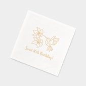 Kolibrie in de buurt van Flowers 16th Birthday Folie Servetten (Links)