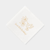 Kolibrie in de buurt van Flowers 16th Birthday Folie Servetten (Rechts)