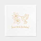 Kolibrie in de buurt van Flowers 16th Birthday Folie Servetten (Voorkant)