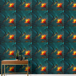 Kolibrie in de tuin behang