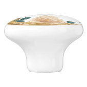 Kolibrie in een Circle Floral Lijst Keramische Knop (Zijkant)