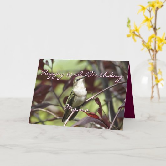 Kolibrie in Plum Tree- aanpassen Kaart (Gele Bloem)