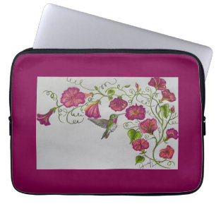 Kolibrie in roze laptophoes laptop sleeve