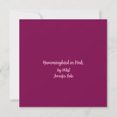 Kolibrie in roze uitnodiging (Achterkant)