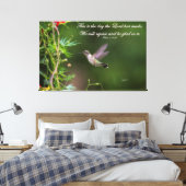 Kolibrie in vlucht Psalm 118:24 Bijbel Verse Canvas Afdruk (Insitu (Slaapkamer))
