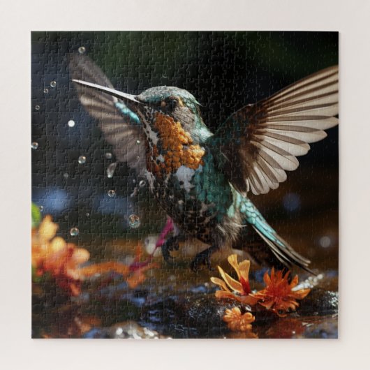 Kolibrie in volle vlucht legpuzzel (Verticaal)
