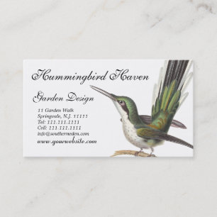 Kolibrie Kaarten, tuinontwerper, cadeauwinkel, enz Visitekaartje