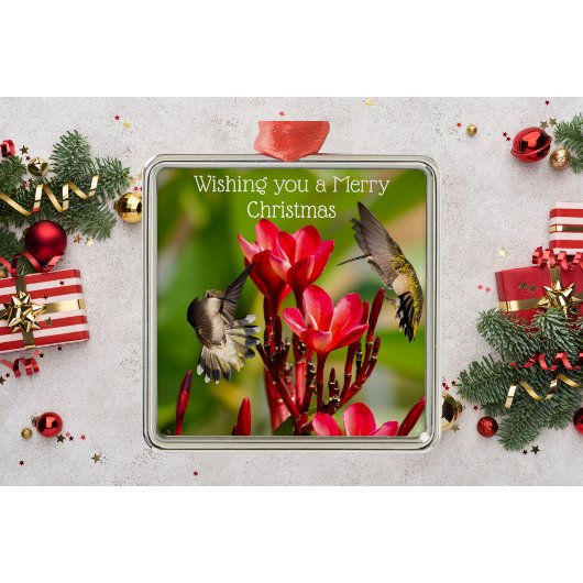 Kolibrie Kerst Metaal Ornament