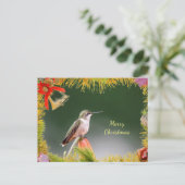 Kolibrie Kerstkaart Feestdagenkaart (Staand voorkant)