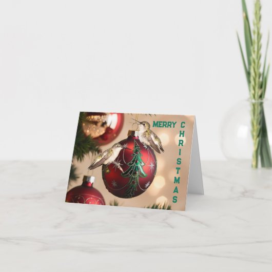 Kolibrie Kerstkaart Kaart (Voorkant)