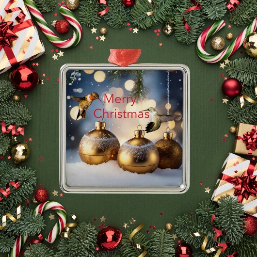 Kolibrie Kerstkaart Metalen Ornament