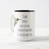 Kolibrie kijken tweekleurige koffiemok (Voorkant links)