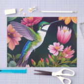Kolibrie Kleurrijke Bloemen Kunst Tissuepapier (Craft)