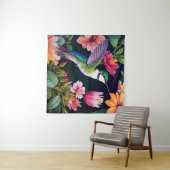 Kolibrie Kleurrijke Bloemen Kunst Wandkleed (In Situ (horizontaal))