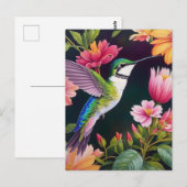 Kolibrie Kleurrijke Bloemen Schilderen Briefkaart (Voorkant / Achterkant)