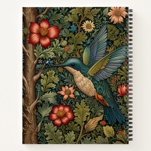  kolibrie kunst botanische boho chic notitieboek (Achterkant)