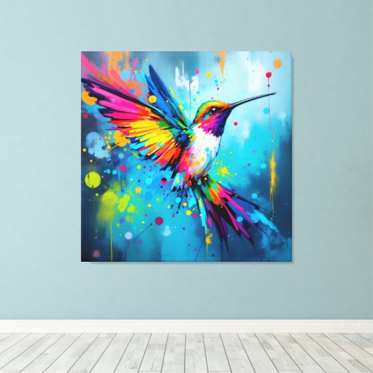 Kolibrie Kunst Canvas Afdruk (Insitu (Houten vloer))