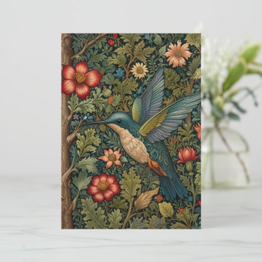  kolibrie kunst schilderij kaart (Staand voorkant)