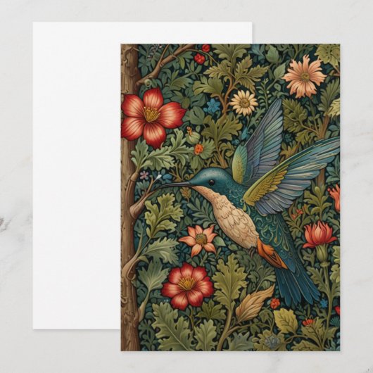  kolibrie kunst schilderij kaart (Voorkant / Achterkant)