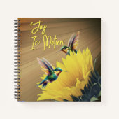 Kolibrie Kunst & Zonnebloem Fotografie Mix Notitieboek (Voorkant)