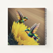 Kolibrie Kunst & Zonnebloem Fotografie Mix Notitieboek (Achterkant)