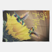 Kolibrie Kunst & Zonnebloem Fotomix Theedoek (Horizontaal)