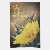 Kolibrie Kunst & Zonnebloem Fotomix Theedoek (Verticaal)