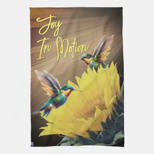 Kolibrie Kunst & Zonnebloem Fotomix Theedoek (Verticaal)