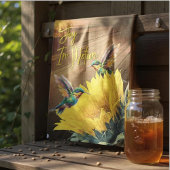 Kolibrie Kunst & Zonnebloem Fotomix Theedoek