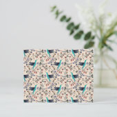 Kolibrie & Libel William Morris Stijl Briefkaart (Staand voorkant)