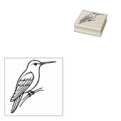 Kolibrie Lijnkunst – Vogel Illustratie Rubberstempel (Gestempeld)
