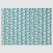 Kolibrie Lily Blue Art Nouveau Tissuepapier (Voorkant)