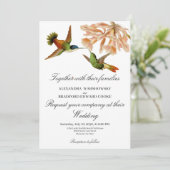 Kolibrie Lily Waterverf Blauw Wit Bruiloft (Staand voorkant)