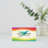 Kolibrie Logo | Digitale artistieke achtergrond Visitekaartje (Staand voorkant)