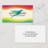 Kolibrie Logo | Digitale artistieke achtergrond Visitekaartje (Voorkant / Achterkant)